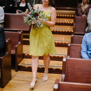 Bari Jay Bridesmaids Dress Mustard/Golden Yellow Size 8